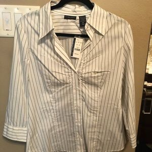 NY&Company Women’s Stripped Button Down Top